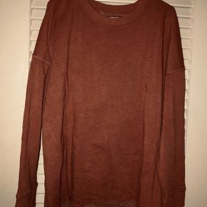 american eagle dark orange crew neck sweatshirt